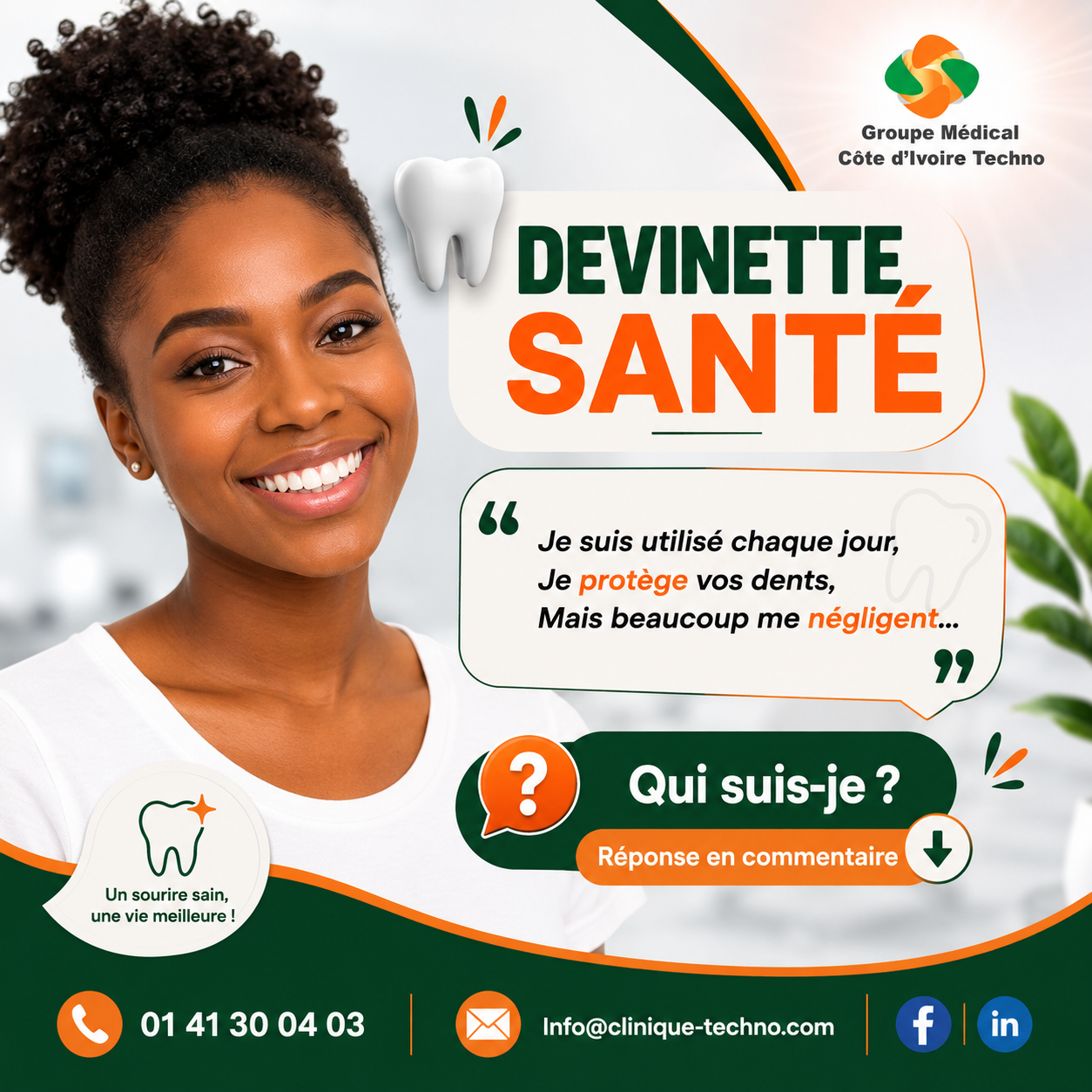 Rubrique Devinette santé  : campagne Groupe médical côte d'ivoire techno 