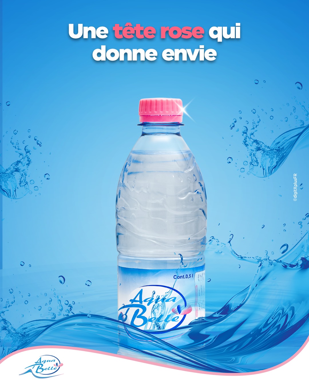 Une tête rose : campagne Aqua Belle
